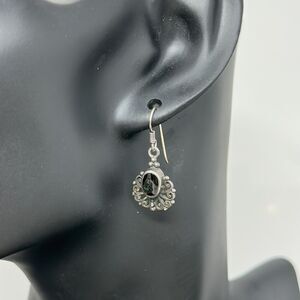 Sterling silver onyx earrings 925
